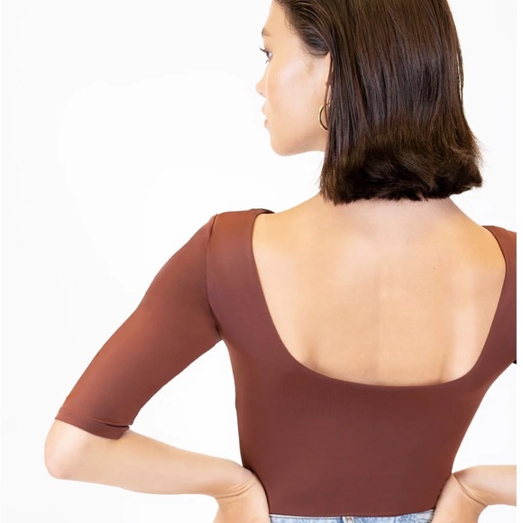 MONAT 3/4 sleeve bodysuit cocoa brown small - Picture 3 of 4